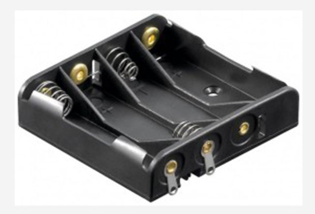 Battery Holder 4x Microcel (AAA) solder - RoHS