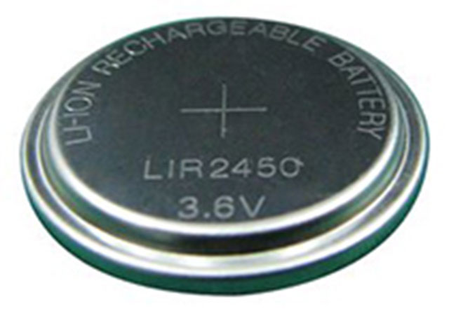 LIR2450 Ø24.5x5mm, 3.6V, Lithium, 120mA