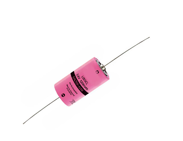 Lithium batterij 3.6V 1200mA ø14.3 x15mm met draadjes