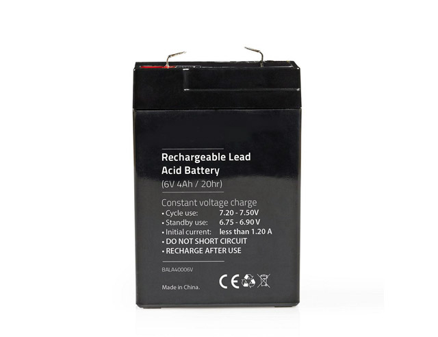 Loodaccu 6Volt, capaciteit 4,5Ah, afm.(LxWxH) 70x48x102mm