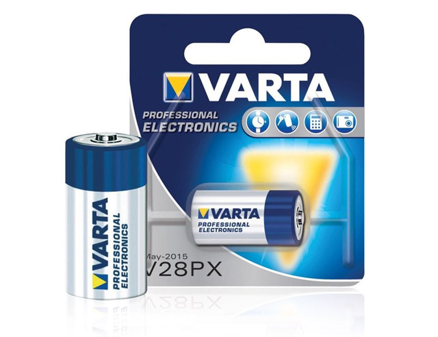 V28PX, Zilver. 6 V batt  Ø13.0X25.8mm, oa: 4SR44