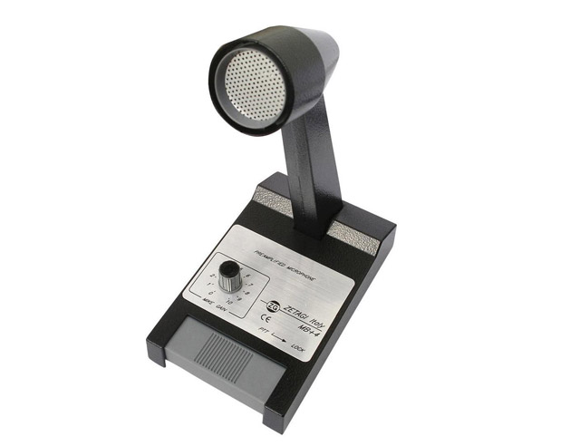 Tafelmicrofoon voor CB 27Mhz. Volume regeling. 4 Polig