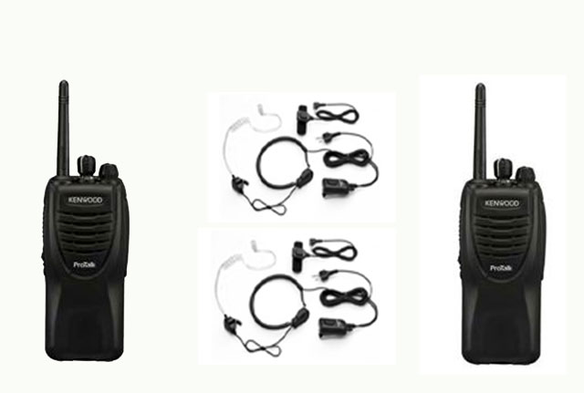 Set consists of a 2 x Throat Microphone  and 2x Kenwood TK3301