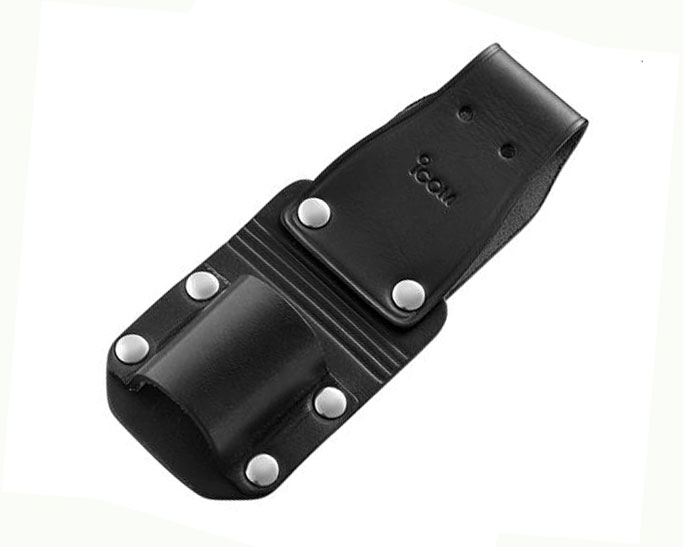 Lederen riemdrager voor ophangen portofoon met beltclip