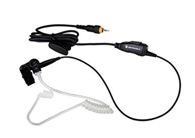 Inline microfoon met PTT en transparant oortje.
