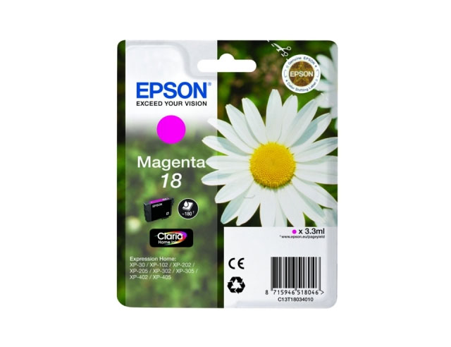 Epson 18 (T1803) ink cartridge magenta (original)
