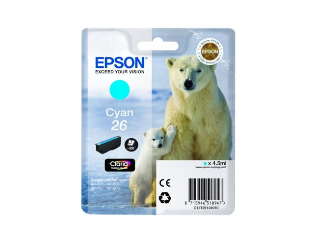 Epson 26 (T2612) ink cartridge cyan (Original)
