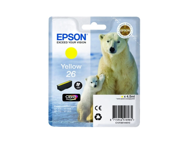 Epson 26 (T2614) ink cartridge yellow (original)