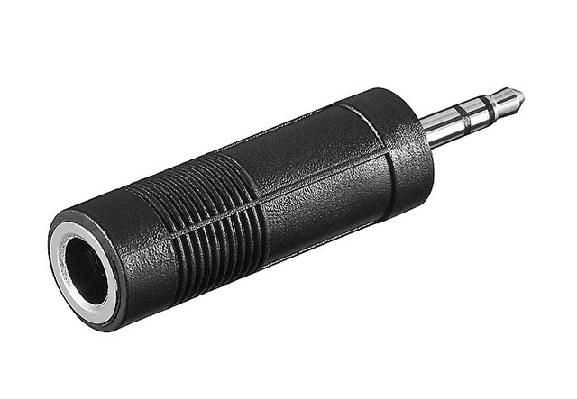 Adapter female 6,3mm stereo jack-> male 3,5mm stereo jack