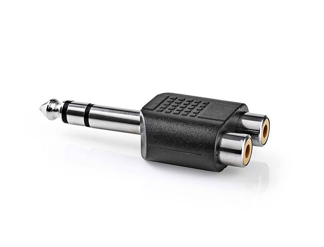 6.35mm stereo plug - 2x RCA connector contra