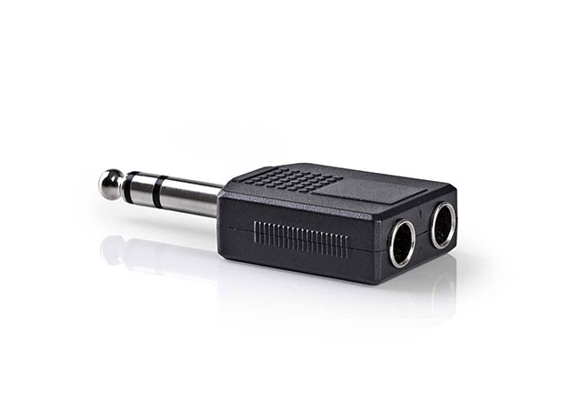 6.35mm stereo steker - 2 x 6.35mm stereo kontra
