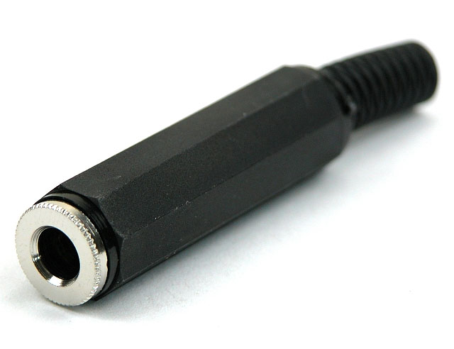 Jack female connector stereo 6.3 mm plastic