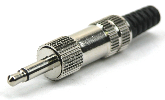 Jack plug 3.5 mm mono metal with tulle - Marushin