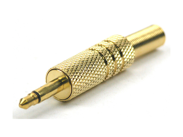 Jack steker 3,5 mm mono metaal verguld - Marushin - RoHS