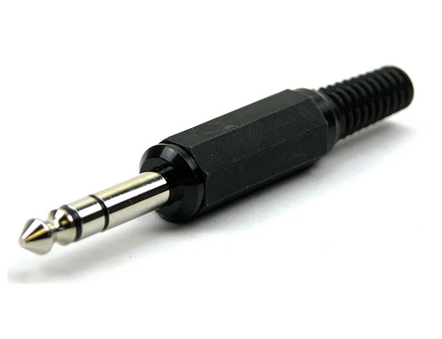 6.3 mm stereo jack plug plastic - Lumberg - RoHS
