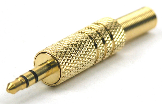 Jack steker 3,5 mm stereo metaal verguld