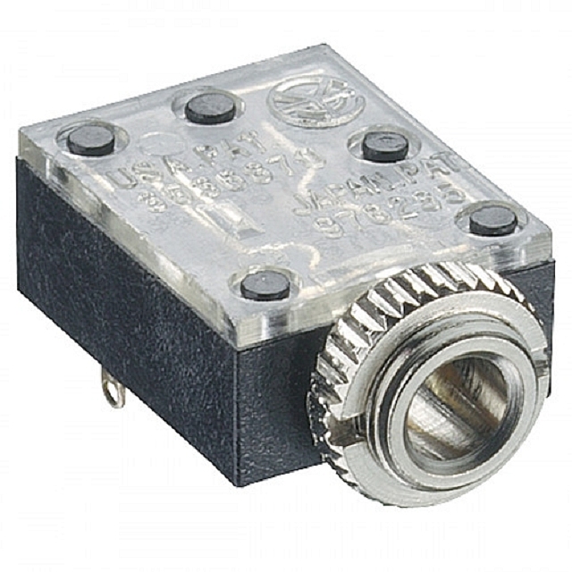 Jack chassisdeel 3,5 mm stereo print haaks met schakelaar