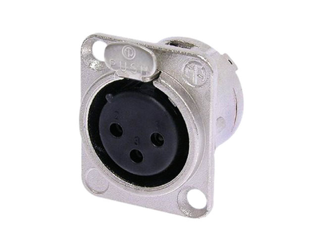 XLR 3P Female Chassis Mount with Locking Neutrik