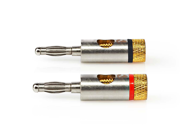 Banana plugs screw cable input 3mm gold Red + Black