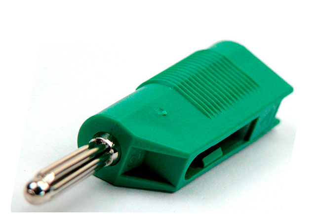 Labory plug ø4mm with top-entry - green
