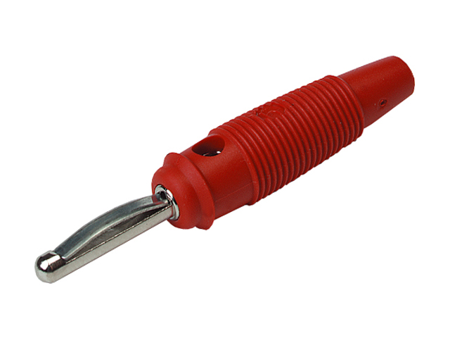 Banana plug ø4mm with cross hole - Red