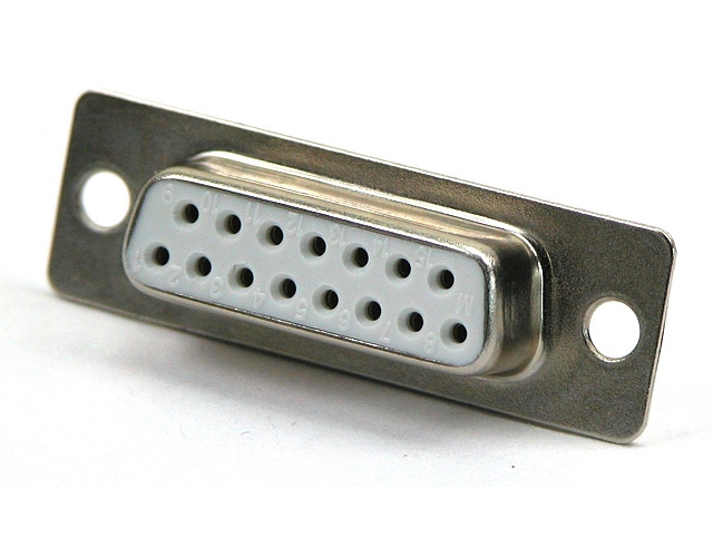 D-Sub connector receptable solderversion - 15-pole