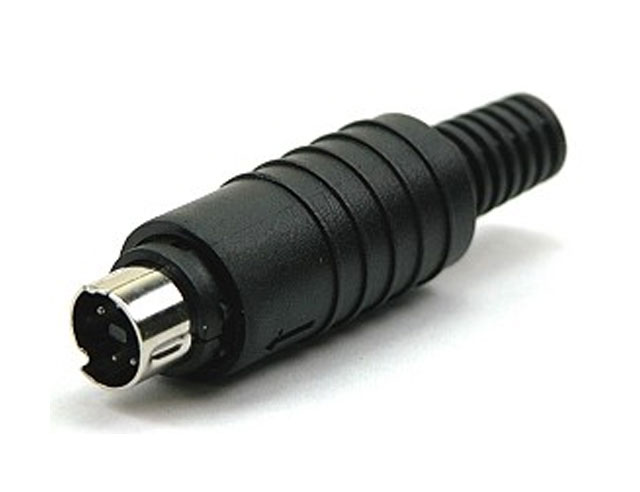 Mini-DIN plug plastic - 3-pole