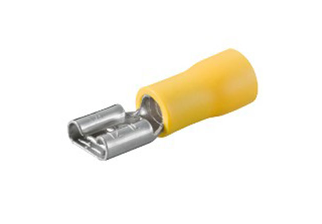 Kabelschoen vlaksteker bus 6,3mm Geel Female