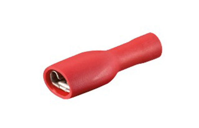 Kabelschoen vlaksteker bus 2,8mm rood geisol. Female
