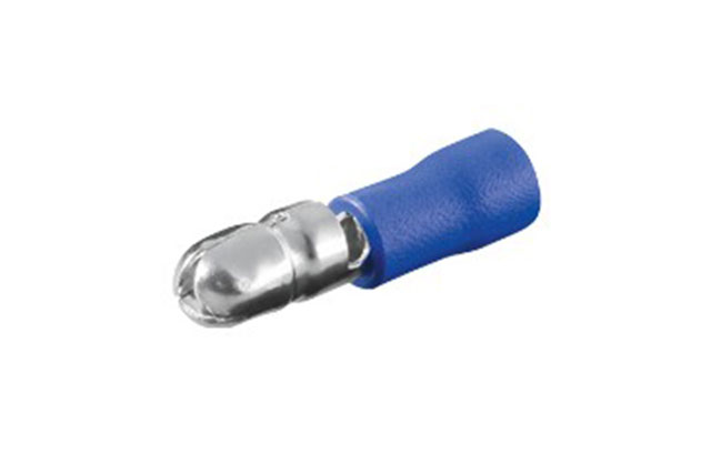 Bullet terminal male 4mm Blue