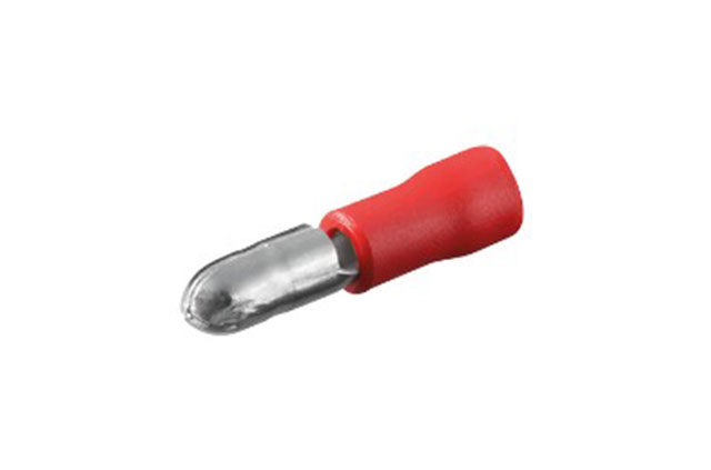 Bullet terminal male 4mm Red