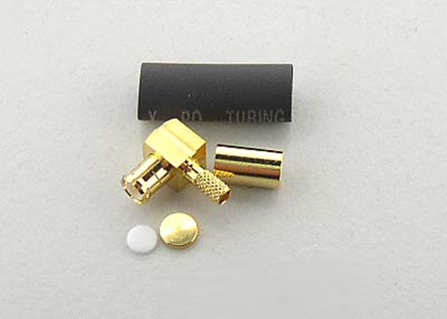 MCX Right Angle Crimp Male RG178 Gold