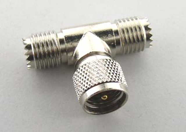 Mini UHF T type Male to Double Female