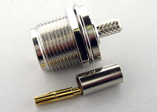 N Female bulkhead crimp type RG58
