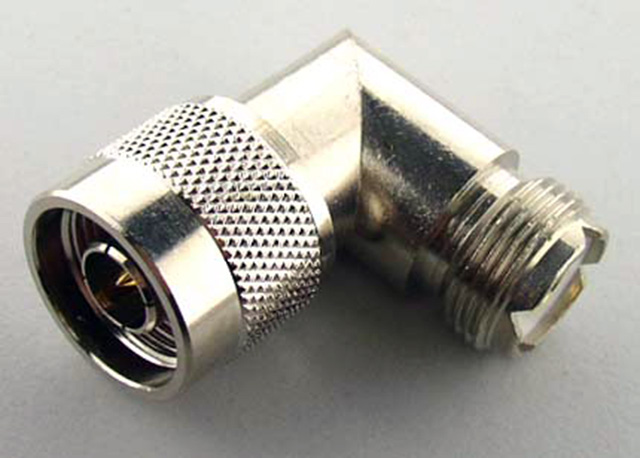 N Male Right Angle to UHF Female