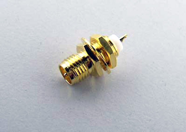 RP SMA Female Bulkhead Gold
