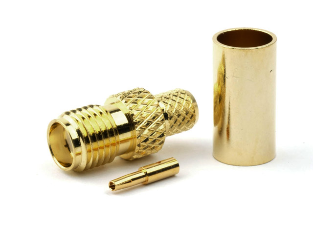 SMA Female Crimp type RG58U Gold