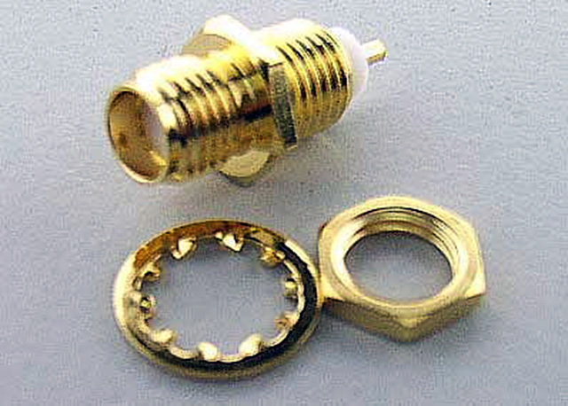 SMA Female Bulkhead gold