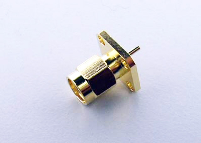 SMA Male Chassis Mount gold