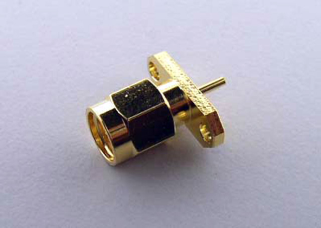 SMA Male Chassis Mount gold