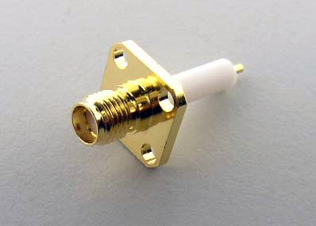 SMA Female Chassis Mount  long gold