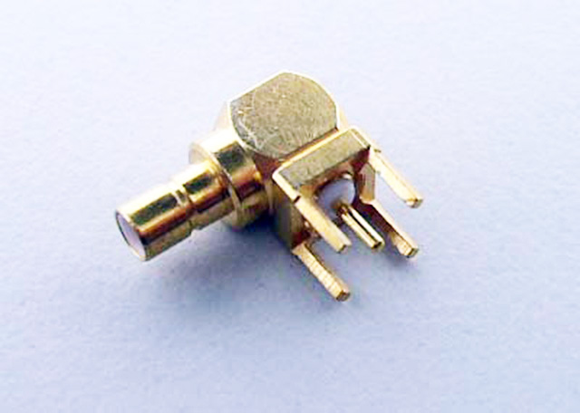 SMB Right Angle male PC Mount Gold