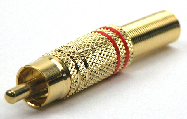 Tulpsteker metaal met tule verguld, rood, kabelinvoer ø6mm, RoHS