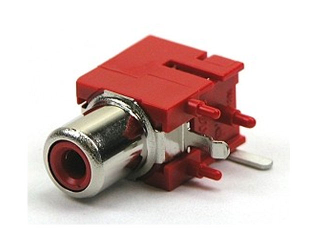 RCA PCB receptable angled - red