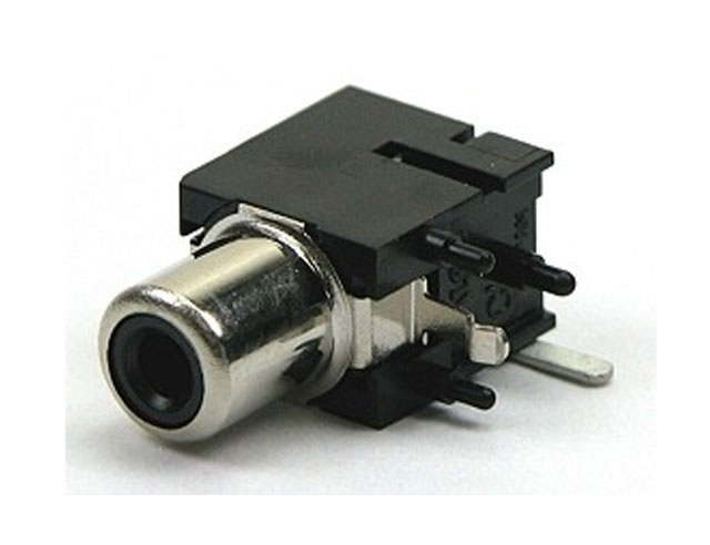 RCA PCB receptable angled - black