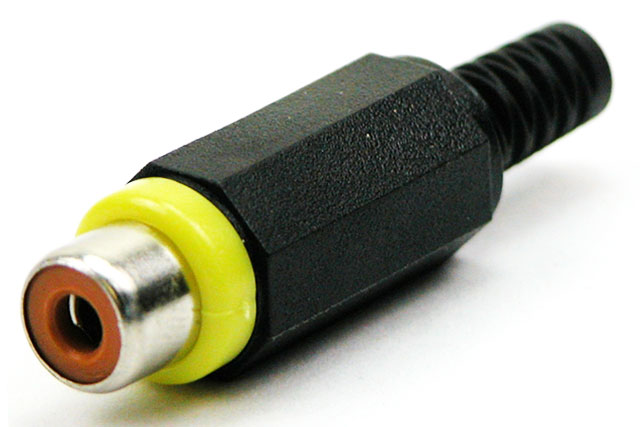 RCA receptable plastic - yellow