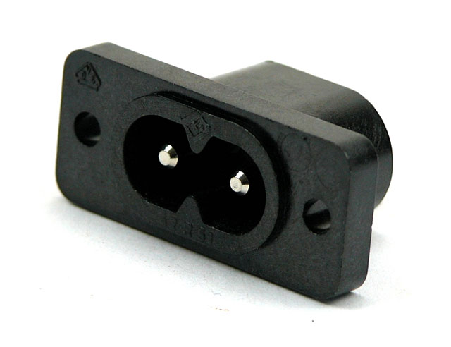 Mains entrance 2-pole recessed C8 250V, 2.5A, 1mm