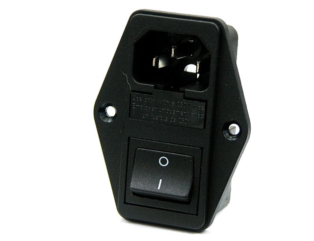 Panelmount power plug + switch + fuseholder