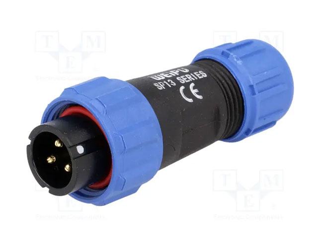 Connector male 5A/125V 2mm² IP-68 - 6-polig