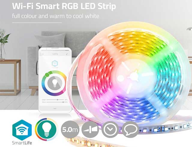 Wi-FI smart LED strip Koel-wit, RGB, Warm-wit IP65, 2700-6500K